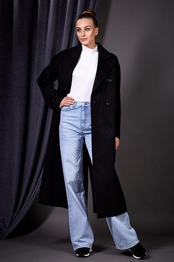 Женское демисезонное пальто двубортное Mmoda чёрный, арт.25–1 фото 2
