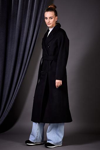 Женское демисезонное пальто двубортное Mmoda чёрный, арт.25–1 фото 4