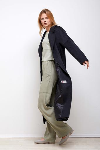 Женское демисезонное пальто двубортное Mmoda антрацит, арт.2223725-6 фото 3