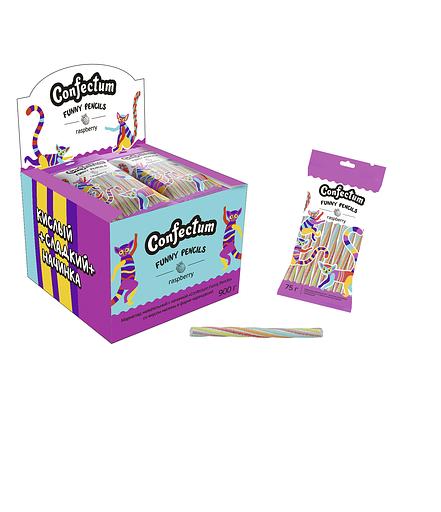 Мармелад жевательный Confectum «Funny Pencils» со вкусом малины 3 шоу-бокса 12х75 г ОПТ фото 1