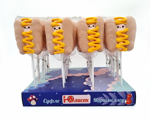 Фигурный маршмеллоу на палочке Юлисен «Ассорти (хот-дог)» фото 1