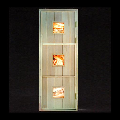 Дверь с гималайской солью для бани/сауны фото 1