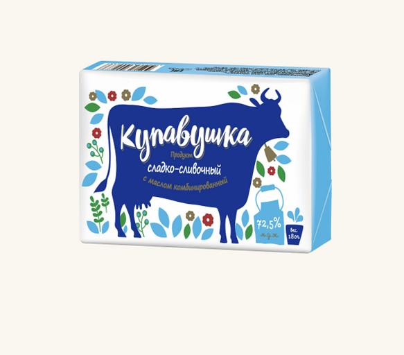 Продукт сладко-сливочный с маслом комбинированный ТМ «Купавушка», 72,5%, 180 гр фото 1