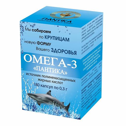 Биологически активная добавка ПАNТIКА «Омега-3» с жиром печени акулы, 180 капсул по 0,3 г ОПТ фото 1