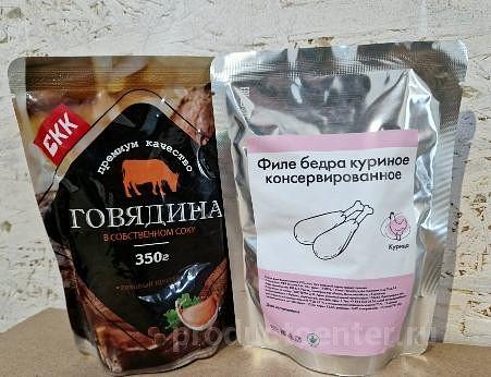 Реторт-пакет для хранения тушеного мяса ОПТ фото 1