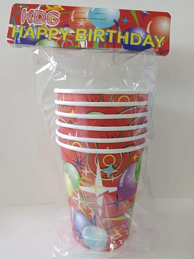 Стакан бумажный «Happy Birthday» 250 мл 6 шт ОПТ фото 1
