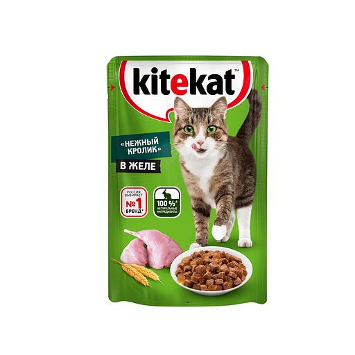 Влажный корм для кошек KITEKAT «Нежный кролик» в желе, 85 г фото 1