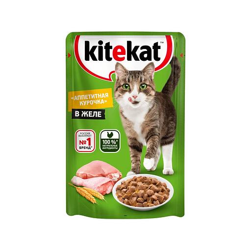 Влажный корм для кошек KITEKAT «Аппетитная курочка» в желе, 85 г фото 1