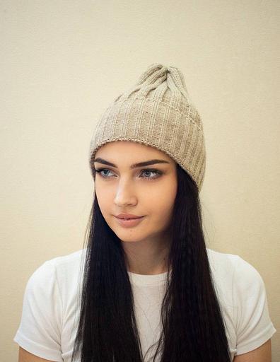 Шапка тыковка 2×2 Капучино ОПТ фото 1