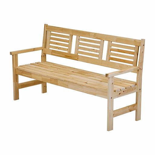 Скамья деревянная для сада и дачи, для 3-х человек Хольмен ОПТ фото 3