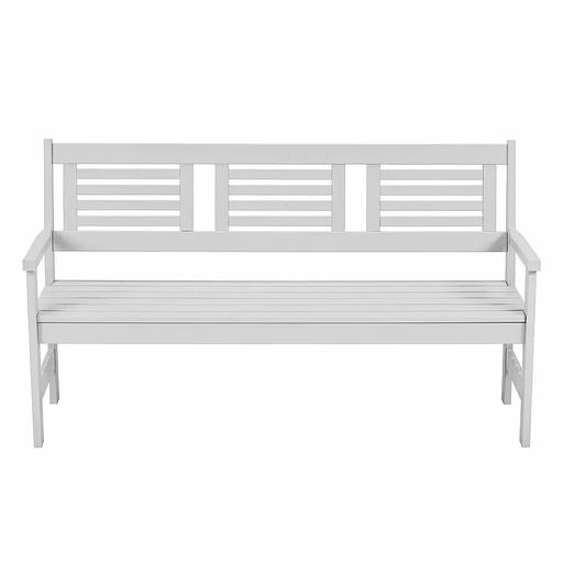 Скамья деревянная для сада и дачи, для 3-х человек Хольмен светло-серая ОПТ фото 3