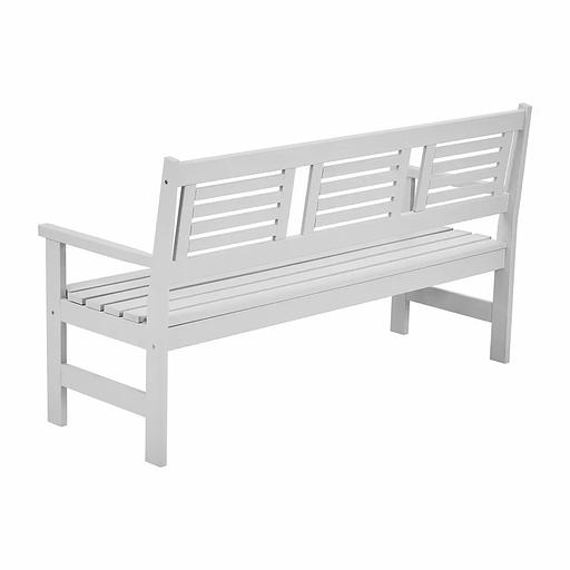 Скамья деревянная для сада и дачи, для 3-х человек Хольмен светло-серая ОПТ фото 4