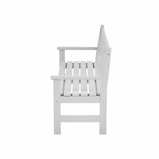 Скамья деревянная для сада и дачи, для 3-х человек Хольмен светло-серая ОПТ фото 5