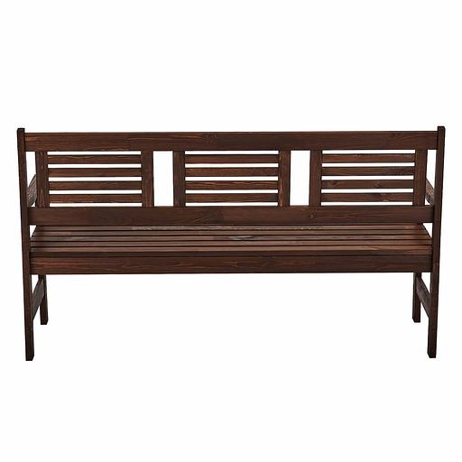 Скамья деревянная для сада и дачи, для 3-х человек Хольмен тёмно-коричневая ОПТ фото 7