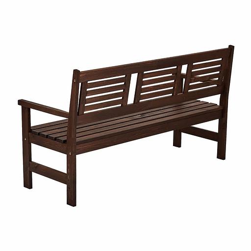 Скамья деревянная для сада и дачи, для 3-х человек Хольмен тёмно-коричневая ОПТ фото 10