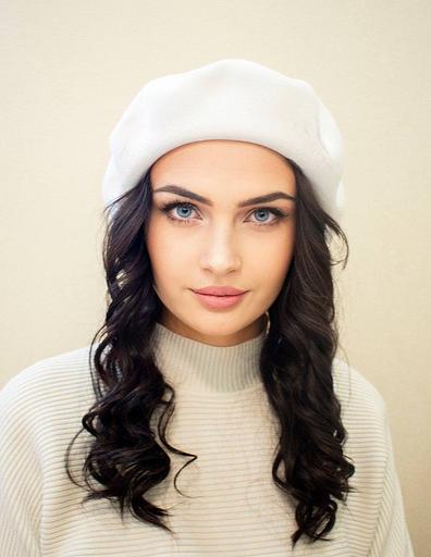 Берет женский демисезонный Белый ОПТ фото 1