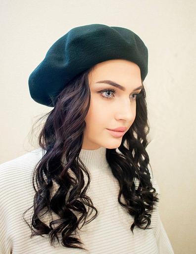 Берет женский демисезонный Черный ОПТ фото 3