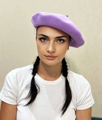 Берет женский демисезонный Фиолетовый ОПТ фото 1