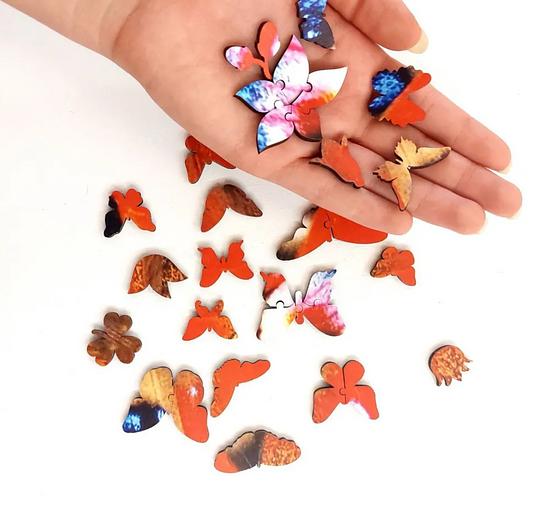 Деревянные пазлы «Павлиний глаз» S 25×14 см 153 деталей фото 5