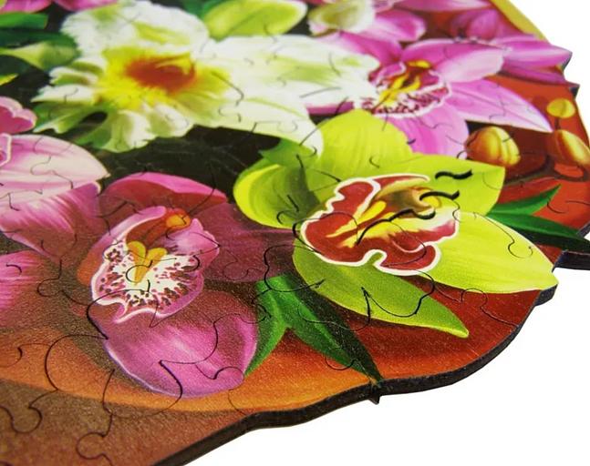 Деревянные пазлы «Орхидея» 21×29 см M (А4) 184 детали фото 4