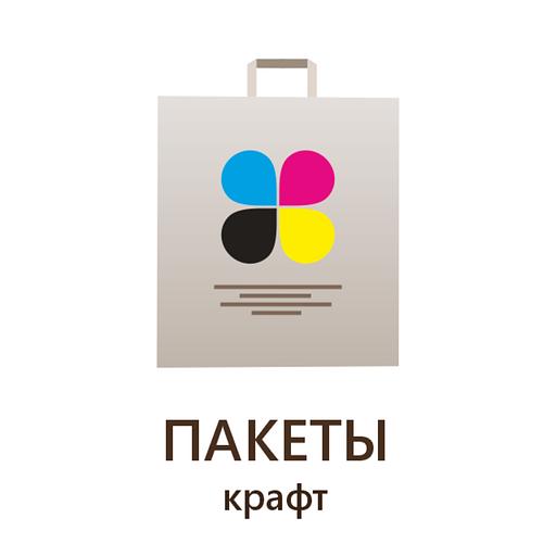 Услуга печати на крафт-пакетах, белый 320х450х150 мм с плоской ручкой, упаковка (1000 шт) фото 1