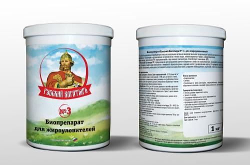 Биоактиватор для очистки жироуловителей бактериями «Русский Богатырь № 3» 1, 5, 10 кг, опт фото 2