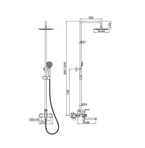 Смесители с тропическим душем, душевая система Ledeme L2480B, опт фото 1
