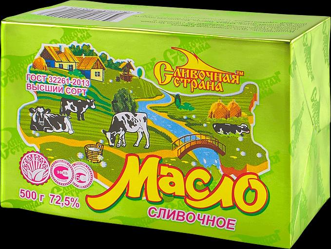 Масло сладко-сливочное несолёное «Крестьянское» 72,5% 500 грамм ОПТ фото 1