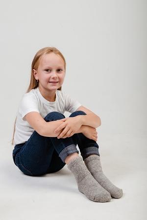 Носки детские из натуральной шерсти TOD Оймс цвет светло-серый фото 4