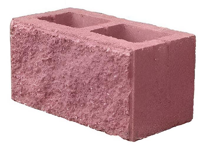 Пескоблок рваный (декоративный заборный) красный 390х190х188 мм фото 1