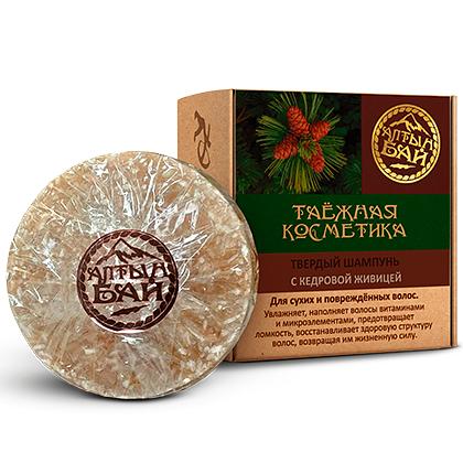 Твёрдый шампунь Алтын Бай «С кедровой живицей» для сухих и повреждённых волос, 60 г, опт фото 1