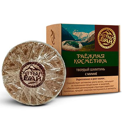 Твёрдый шампунь Алтын Бай «С мумие» укрепление и рост волос, 60 г, опт фото 1
