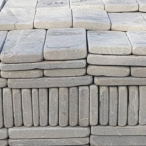 Камень песчаник серо-зелёный пиленный с четырёх сторон и галтованный, опт фото 2