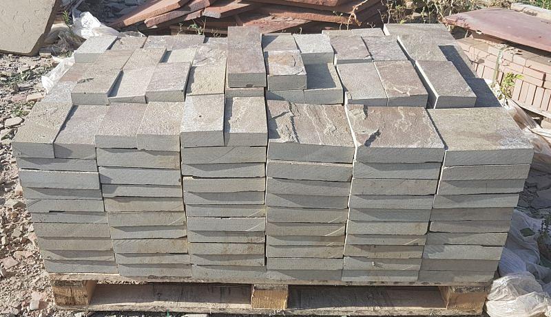 Камень песчаник серо-зелёный пиленный с четырёх сторон, опт фото 2