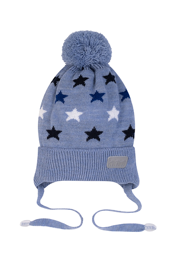 Шапка вязаная детская Ш-082/1, голубой, Опт фото 1