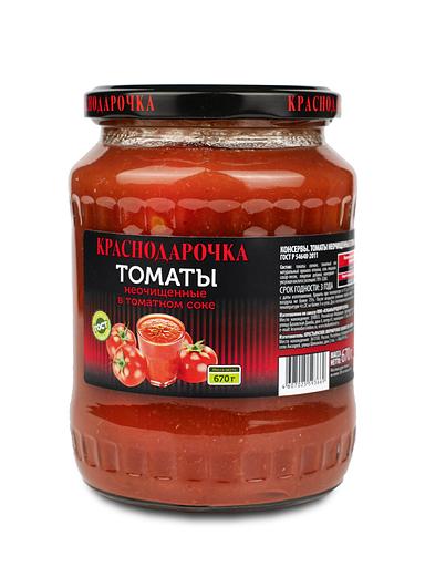 Томаты в томатном соке «Краснодарочка», 670 гр, опт фото 1