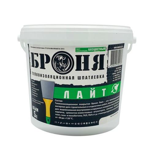 Теплоизоляционная шпатлевка «Броня лайт» 5 л ОПТ фото 1