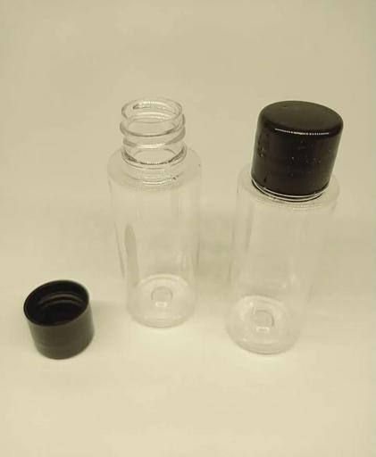 Бутылка пластиковая прозрачная с чёрной крышкой 30 мл фото 1