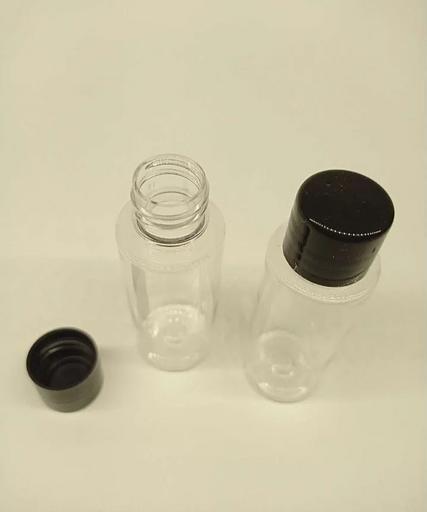 Бутылка пластиковая прозрачная с чёрной крышкой 30 мл фото 2