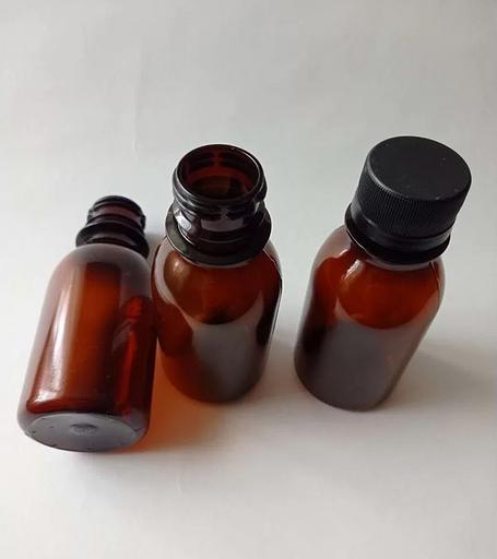 Бутылка коричневая с чёрной крышкой 100 мл ПЭТ фото 2