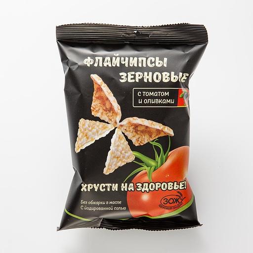 Флайчипсы зерновые с томатом и оливками 40 г ОПТ фото 1