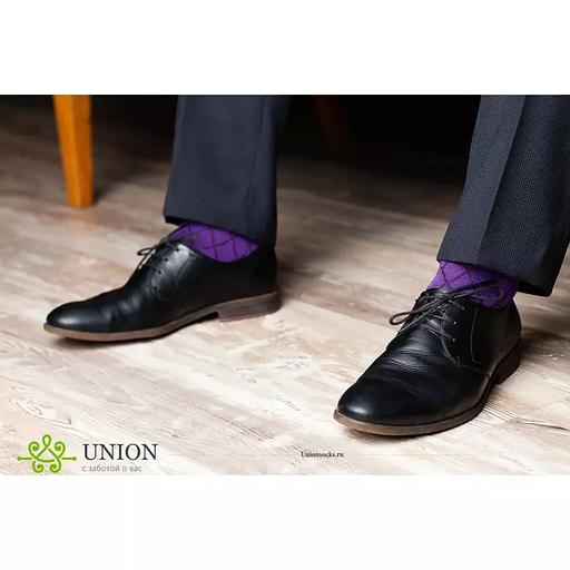 Носки мужские 10 пар «Фиолетовый ромб» ОПТ фото 3