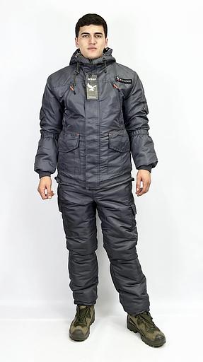 Костюм камуфляжный зимний, серый, ткань «Кошачий глаз», опт фото 1