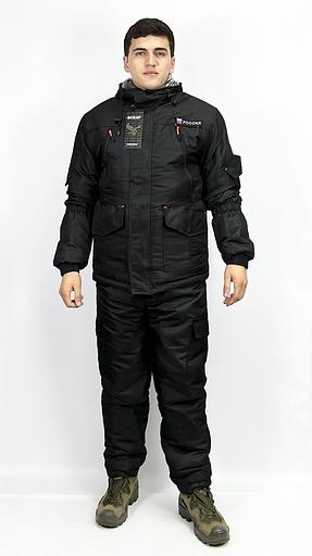 Костюм камуфляжный зимний, чёрный, ткань «Кошачий глаз», опт фото 1