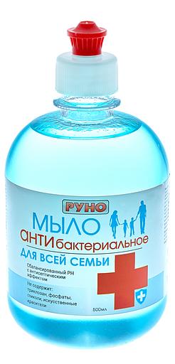 Антибактериальное жидкое мыло для всей семьи «Руно» пуш-пул 500 мл опт фото 1