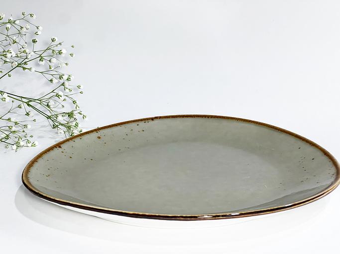 Блюдо фарфоровое 18.2 см «Gray collection» NGD007-1 gray, опт фото 1