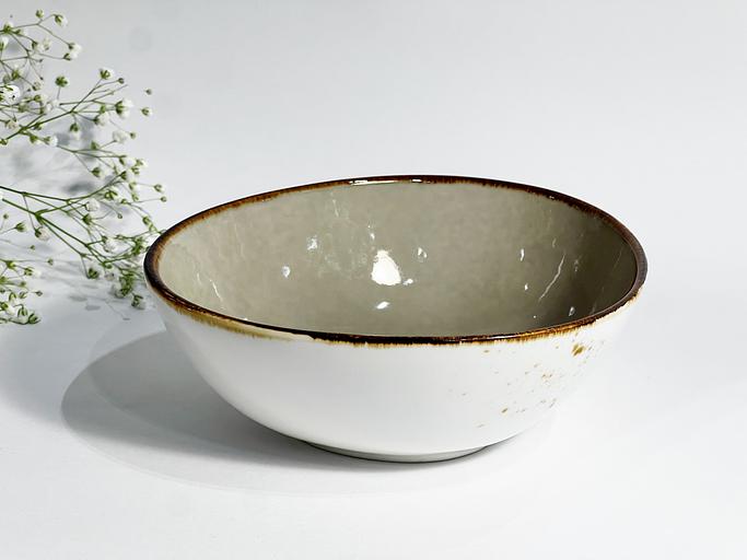 Тарелка фарфоровая глубокая 15.5 см «Gray collection» NGD006-1 gray, опт фото 1