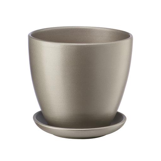 Керамический горшок "Бутон" с подставкой, 2,4л., Д175 Ш175 В158, темно-серый фото 1