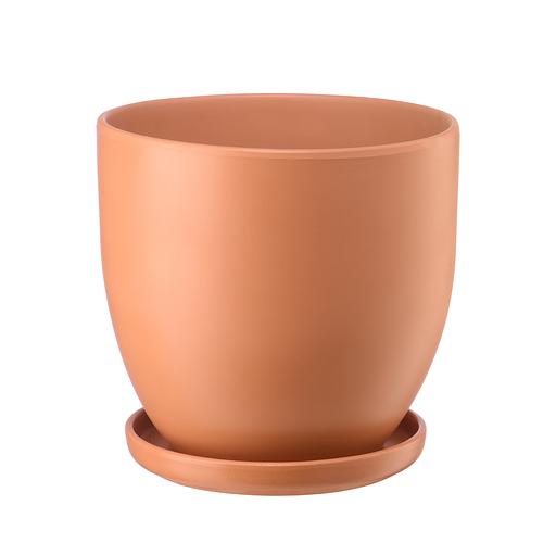 Керамический горшок "Бутон" с подставкой, 4,7л., Д215 Ш215 В200, персиковый фото 1