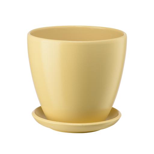 Керамический горшок "Бутон" с подставкой, 4,7л., Д215 Ш215 В200, бежевый фото 1